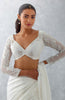Shraddha Kapoor in Ivory Satin Pre Draped Saree