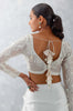 Shraddha Kapoor in Ivory Satin Pre Draped Saree