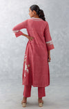 Rose Pink Embroidered Chanderi Kurta Set
