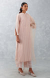 Blush Pink Pin Tucks Embroidered Kurta Set