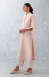 Blush Pink Pin Tucks Embroidered Kurta Set