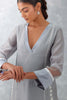 Grey Embroidered Chanderi Kurta Set