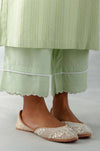 Sea Green Pin Tucks Embroidered Kurta Set