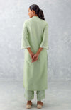 Sea Green Pin Tucks Embroidered Kurta Set