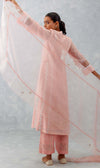 Blush Pink Embroidered Chanderi Kurta Set
