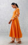 Orange Chanderi Anarkali Set