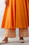 Orange Chanderi Anarkali Set