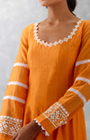 Orange Chanderi Anarkali Set
