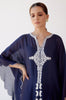 Navy Ivory Chanderi Kaftan Set