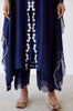 Navy Ivory Chanderi Kaftan Set