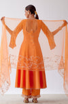 Orange Dori Embroidered Anarkali Set