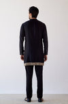 Black Embroidered Short Kurta Set