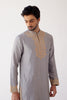 GREY CHANDERI KURTA SET