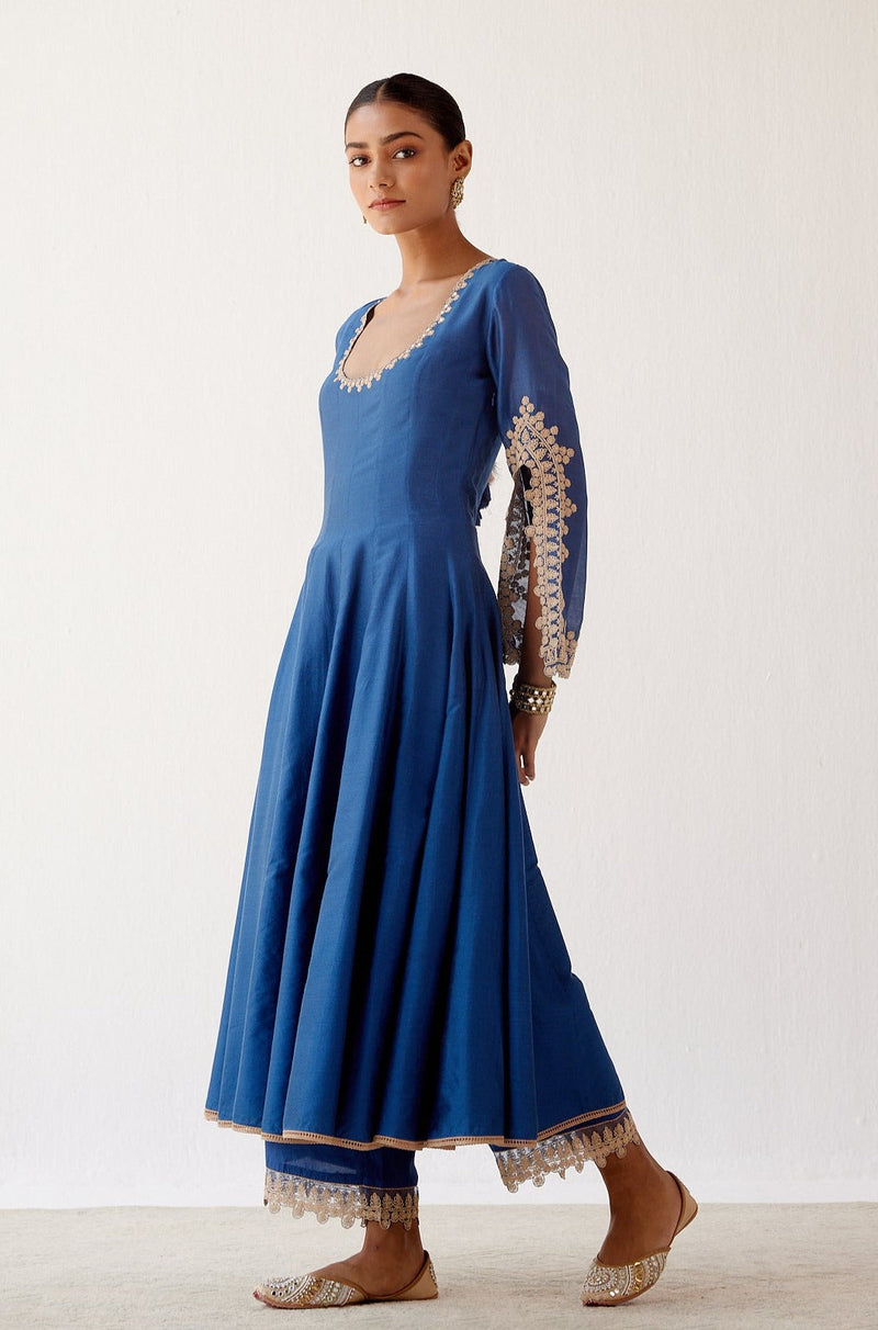 Aishwarya Lekshmi in Blue Dori Embroidered Anarkali Set