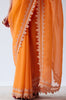 Orange Embroidered Georgette Organza Saree