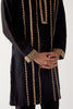 Black Embroidered Chanderi Kurta Set
