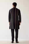 Black Embroidered Chanderi Kurta Set