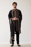 Black Embroidered Stole