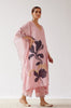 Pink Hand-Painted Chanderi Kaftan Set