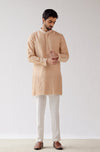 Beige Embroidered Short Kurta Set