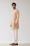 Beige Embroidered Short Kurta Set