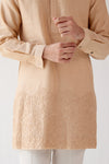 Beige Embroidered Short Kurta Set