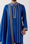 Blue Embroidered Stole