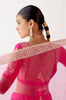 Ananya Panday in Fuchsia Resham Embroidered Cotton Silk Lehenga