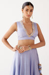 Aegean Blue Handpaint Lehenga