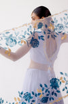 Aegean Blue Handpaint Lehenga