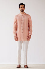 Caramel Cotton Silk Satin Kurta Set