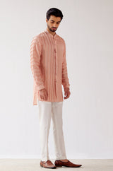 Caramel Cotton Silk Satin Kurta Set
