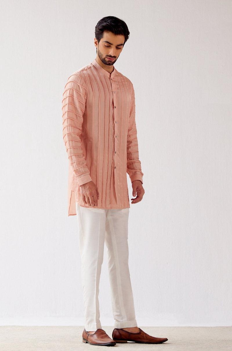 Caramel Cotton Silk Satin Kurta Set