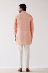 Caramel Cotton Silk Satin Kurta Set