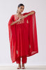 Red Embroidered Kaftan Set