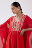 Red Embroidered Kaftan Set