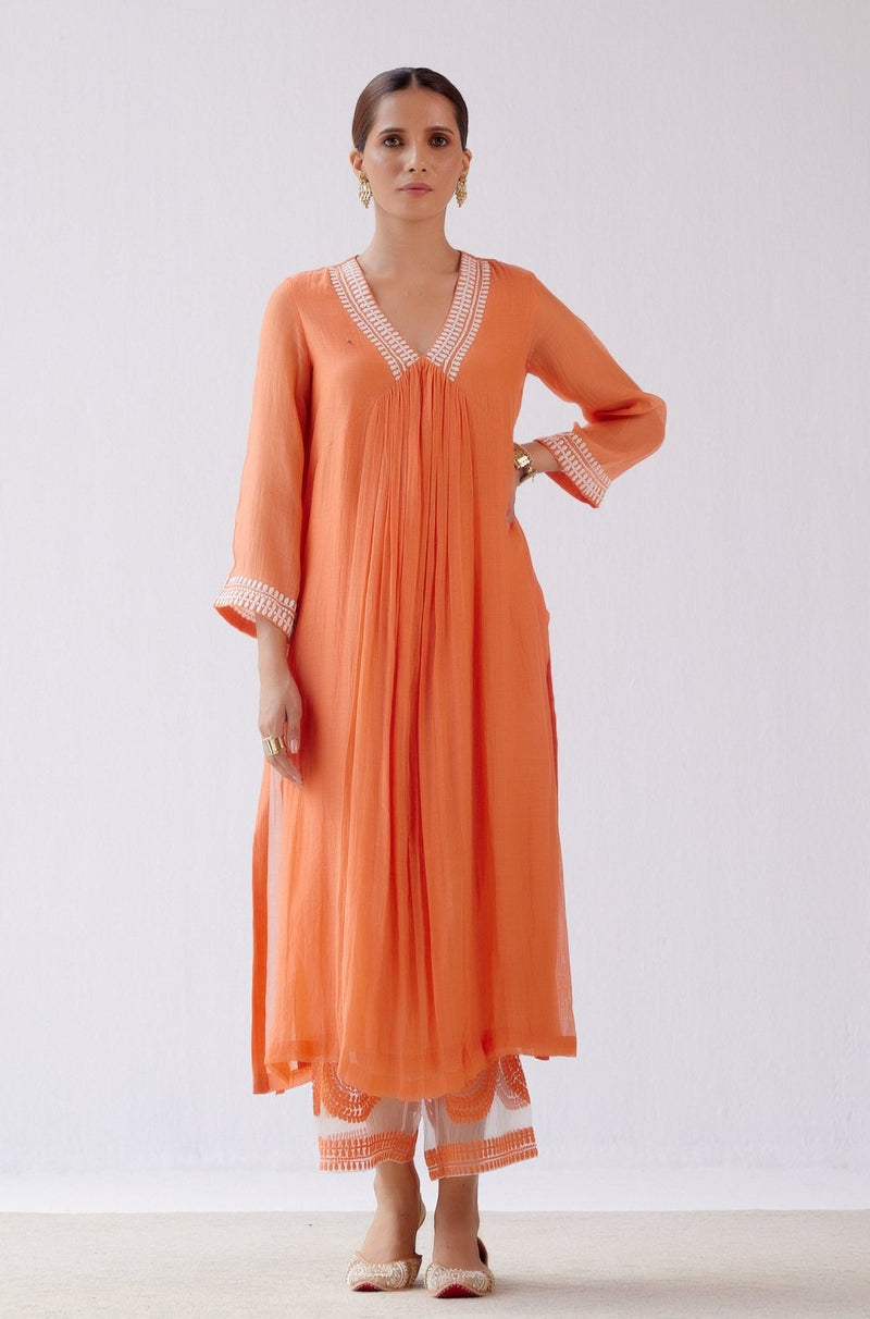 Coral Chanderi Kurta Set