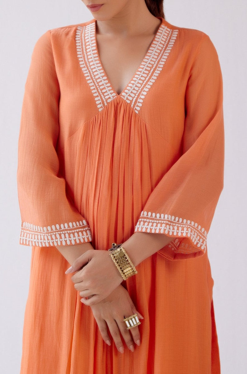 Coral Chanderi Kurta Set