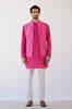 Fuchsia Pink Cotton Silk Satin Kurta with Bundi Set