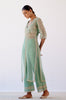 Sage Green Slit Silk Organza Kurta Set