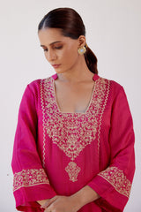 Genelia Deshmukh in Fuchsia Dori Embroidered Dhoti Set