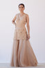 Beige Embroidered Sharara Set