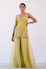 Lime Green Embroidered Sharara Set