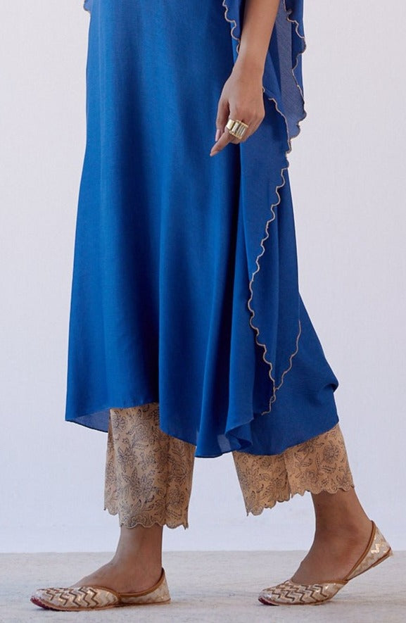 Blue Embroidered Kaftan Set