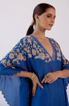 Blue Embroidered Kaftan Set
