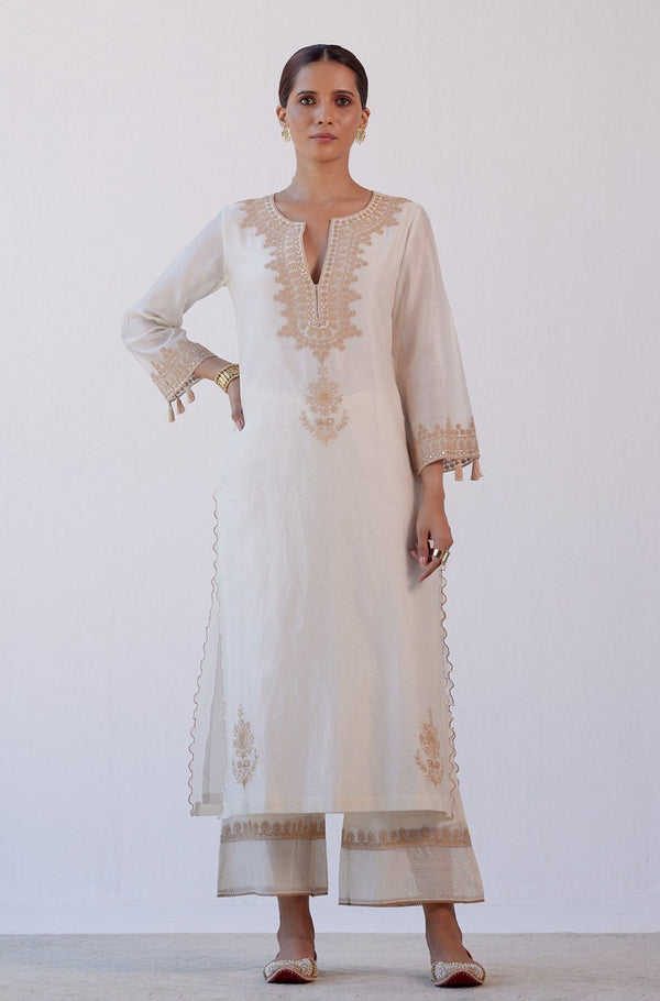 Ivory Dori Embroidered Kurta Set