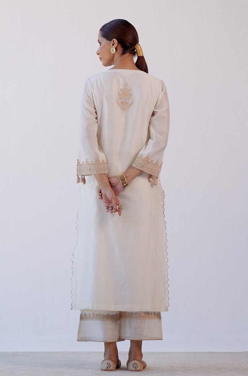 Ivory Dori Embroidered Kurta Set