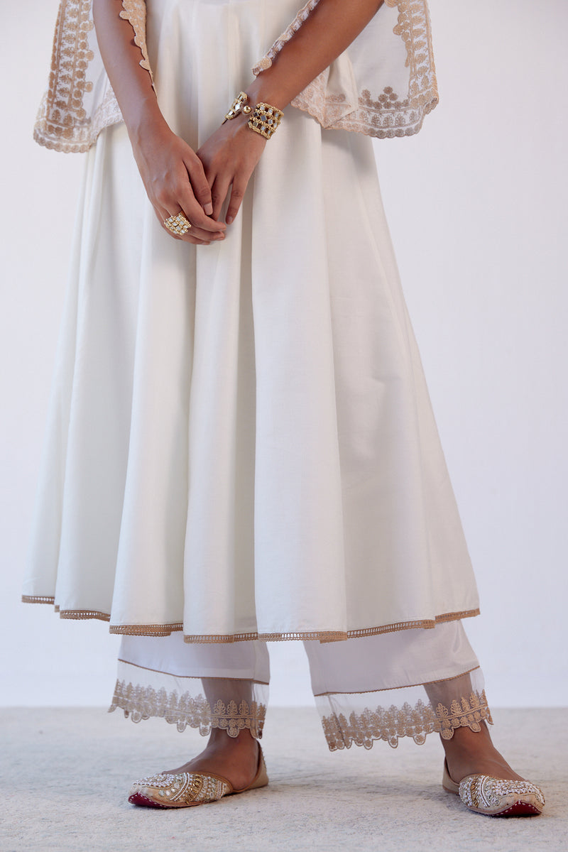 Ivory Dori Embroidered Anarkali Set