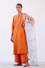 Orange Hand Embroidered Kurta Set