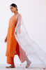 Orange Hand Embroidered Kurta Set
